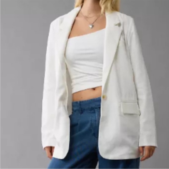 AMERICAN EAGLE white linen blazer - Picture 7 of 7